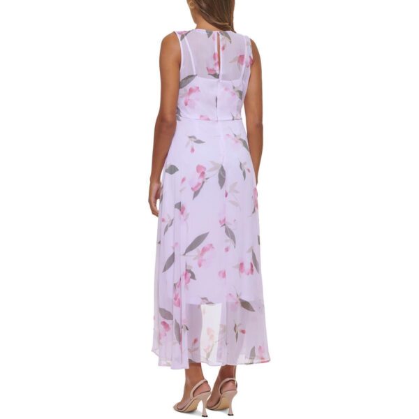 Calvin Klein Womens Pink Floral Midi Summer Fit & Flare Dress 16 BHFO 7579