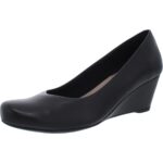 Clarks Womens Flores Tulip Black Wedge Heels Shoes 10 Medium (B,M) BHFO 0336