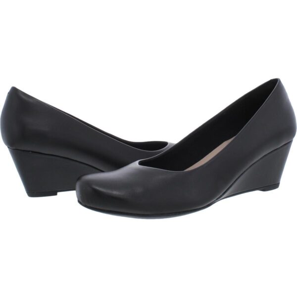 Clarks Womens Flores Tulip Black Wedge Heels Shoes 10 Medium (B,M) BHFO 0336