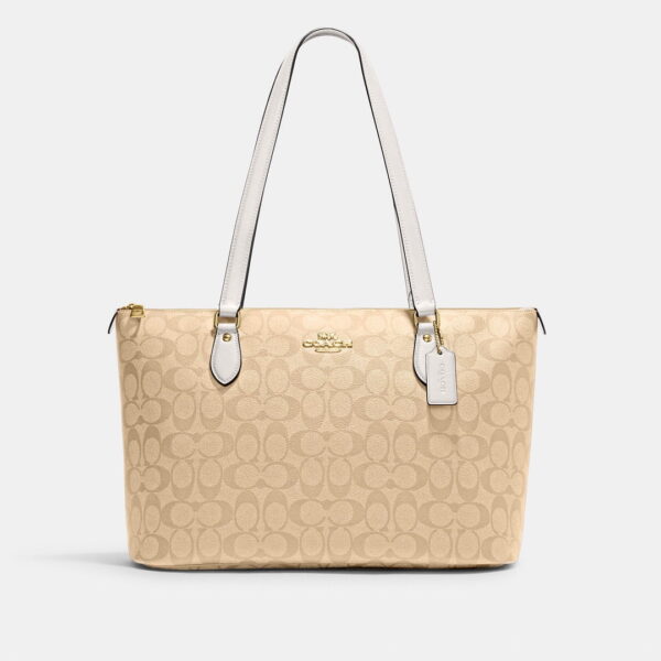 Coach CH504 Gallery Tote In Signature Canvas IN Light Khaki Chalk