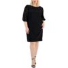 Connected Apparel Womens Black Burnout Shift Dress Plus 24W BHFO 0729