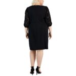 Connected Apparel Womens Black Burnout Shift Dress Plus 24W BHFO 0729