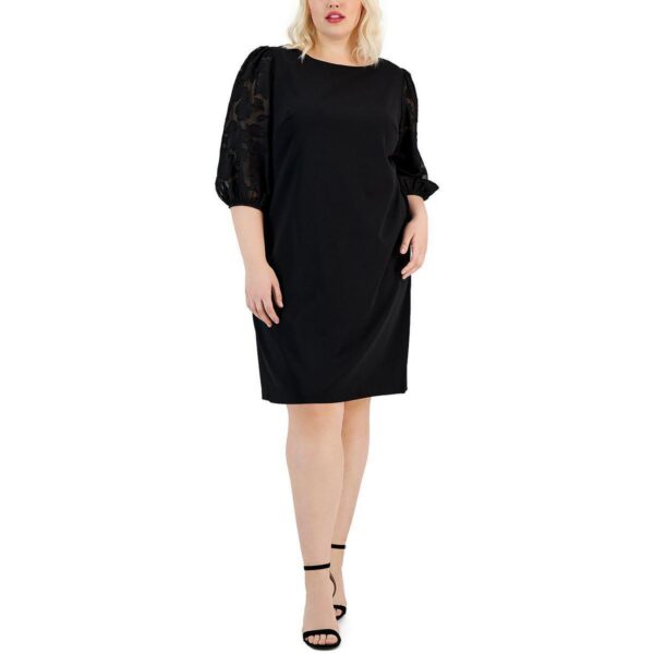 Connected Apparel Womens Black Burnout Shift Dress Plus 24W BHFO 0729