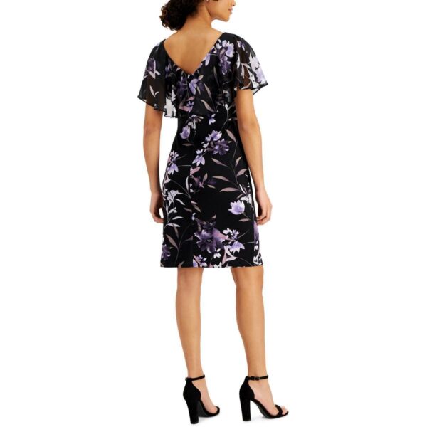 Connected Apparel Womens Black Floral Print Party Cocktail Dress 10 BHFO 0442