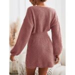 CUPSHE Women's Textured Knit Mini Sweater Dress