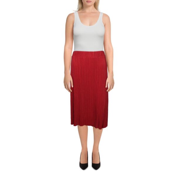 Cyrus Womens Red Midi Stretch Pull On Pleated Skirt XL BHFO 0668