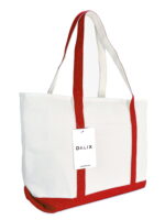 DALIX 23" Red Large Heavy Duty 24 oz. Cotton Canvas Shopping Tote Bag