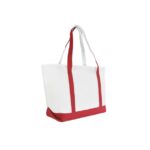 DALIX 23" Red Large Heavy Duty 24 oz. Cotton Canvas Shopping Tote Bag