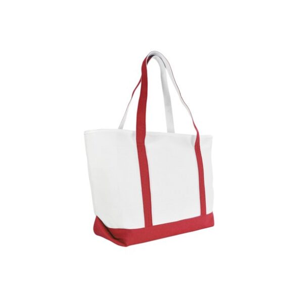 DALIX 23" Red Large Heavy Duty 24 oz. Cotton Canvas Shopping Tote Bag