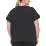 DKNY Sport Womens Black Fitness Tee Shirts & Tops Athletic Plus 1X BHFO 8515