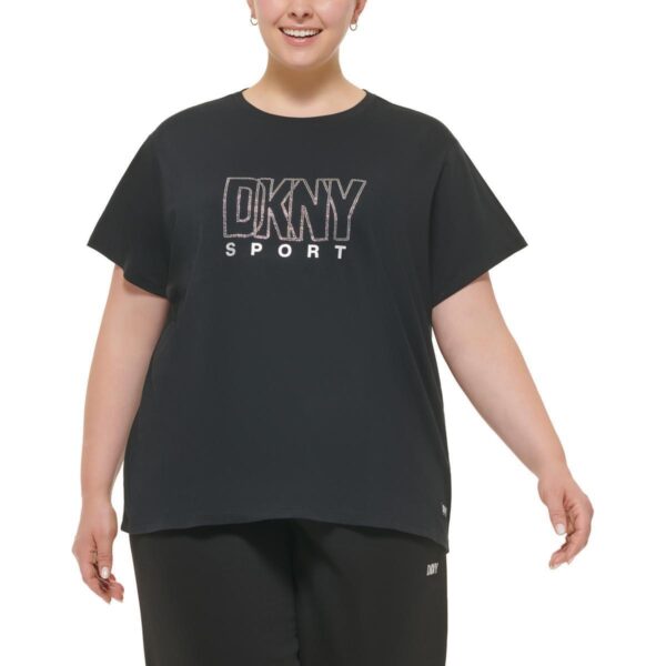 DKNY Sport Womens Black Fitness Tee Shirts & Tops Athletic Plus 1X BHFO 8515