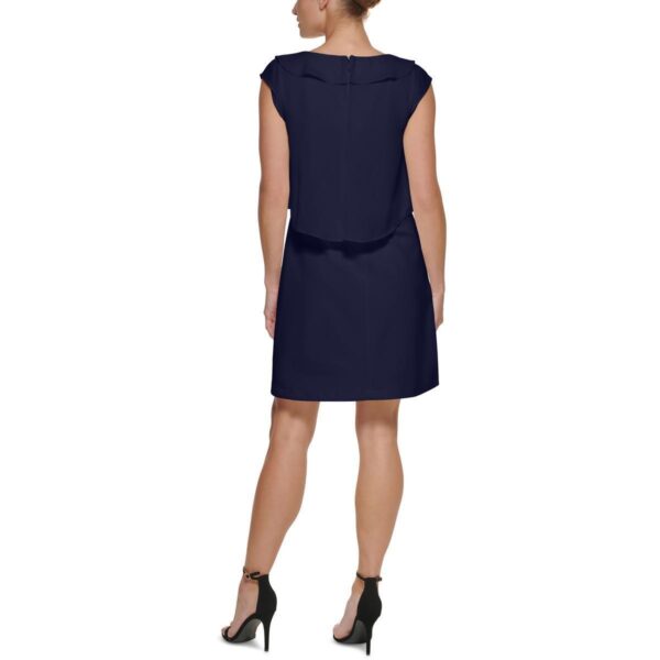 DKNY Womens Navy Split Overlay Work Tight Bodycon Dress Petites 6P BHFO 5454