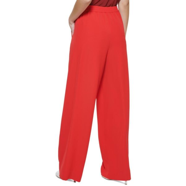 DKNY Womens Red Stretch Pull On Pocket Wide Leg Pants XL BHFO 8887