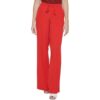 DKNY Womens Red Stretch Pull On Pocket Wide Leg Pants XL BHFO 8887