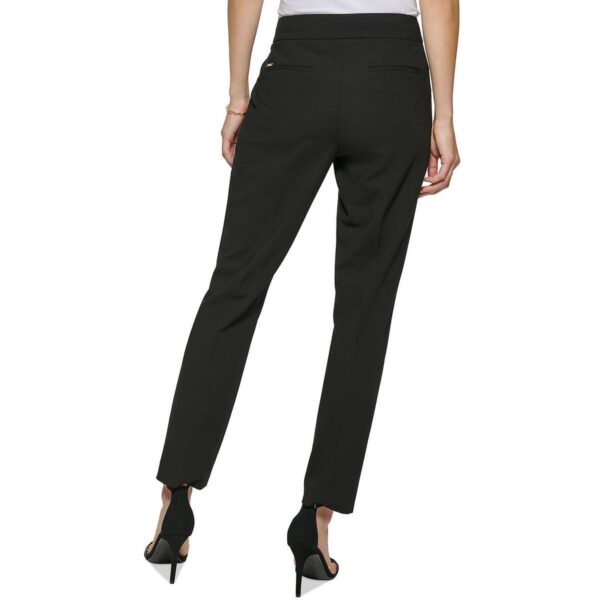 DKNY Womens Tropical Rain Black Extended Tab Mid Rise Dress Pants 12 BHFO 6569