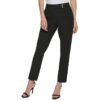 DKNY Womens Tropical Rain Black Extended Tab Mid Rise Dress Pants 12 BHFO 6569