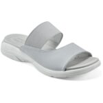 Easy Spirit Womens Taisy Gray Slide Sandals Shoes 8 Wide (C,D,W) BHFO 3626