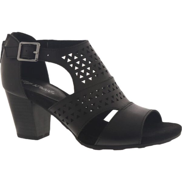 Easy Street Womens Adara Black Heel Sandals Shoes 11 Medium (B,M) BHFO 7411