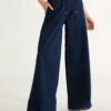 Free Assembly Women Mid Rise Belted Wide Leg Trouser Jean