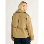 Free Assembly Women’s Cropped Cotton Trench Coat, Sizes XS-XXL