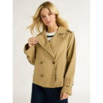 Free Assembly Women’s Cropped Cotton Trench Coat, Sizes XS-XXL