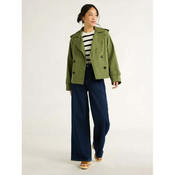 Free Assembly Women's Cropped Trench Coat, Sizes XS-XXL