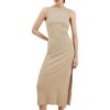 French Connection Womens Ribbed Cotton Midi Dress BHFO 4032