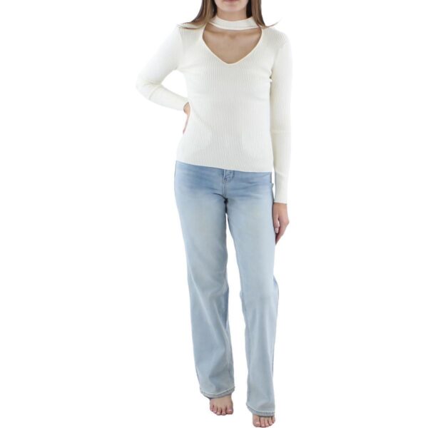 Generation Love Womens Ivory Ribbed Knit Cutout Pullover Top Shirt XL BHFO 1603