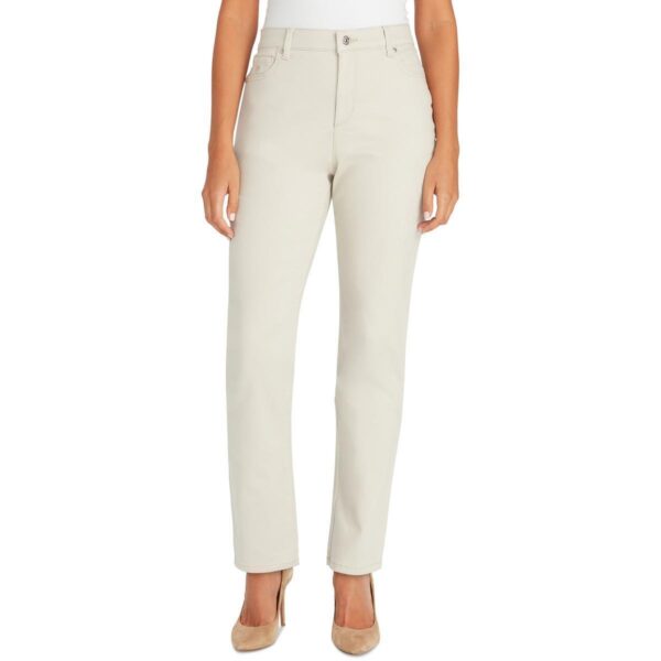 Gloria Vanderbilt Womens Amanda Beige Classic Rise Tapered Leg Jeans 4 BHFO 6323