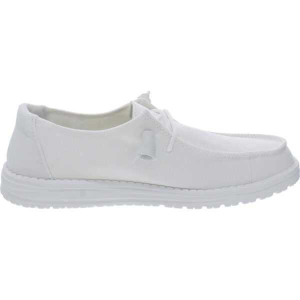 Hey Dude Womens Wendy White Canvas Boat Shoes Shoes 8 Medium (D) BHFO 7726