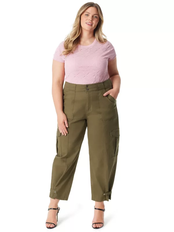 Jessica Simpson Women's and Women's Plus Low Slung Cargo Ankle Pants