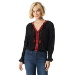 Jessica Simpson Women's and Women's Plus Tifany Embellished Blouse