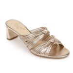 Jewel Badgley Mischka Womens Cheryl Gold Block Heel 7 Medium (B,M) BHFO 3143