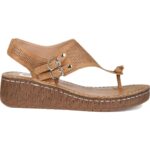 Journee Collection Womens Mckell Tan Wedge Sandals 8 Medium (B,M) BHFO 4975