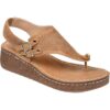 Journee Collection Womens Mckell Tan Wedge Sandals 8 Medium (B,M) BHFO 4975