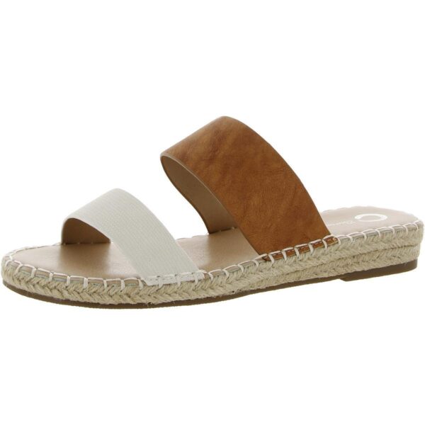 Journee Collection Womens Tan Slide Sandals Shoes 7.5 Medium (B,M) BHFO 6361