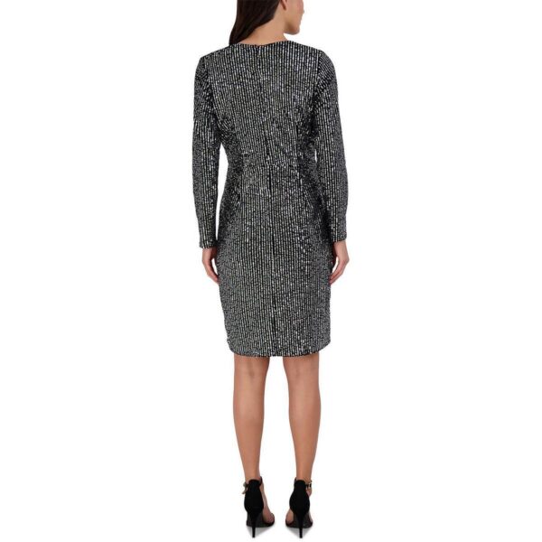 Julia Jordan Womens Black Velvet Sequined Cocktail and Party Dress 2 BHFO 3184