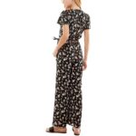 Kingston Grey Womens Black Floral Ruffled Wide Leg Jumpsuit Juniors XL BHFO 4752