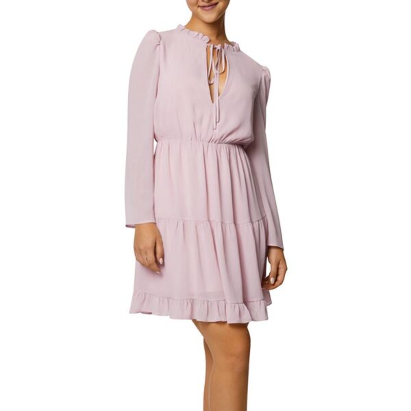 Laundry by Shelli Segal Womens Pink Tie Neck Mini Party Mini Dress 4 BHFO 0646