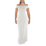 Lauren Ralph Lauren Womens Ivory Off-The-Shoulder Evening Dress Gown 4 BHFO 0164