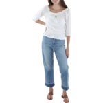 Lauren Ralph Lauren Womens White Eyelet Pullover Top Blouse XL BHFO 2775