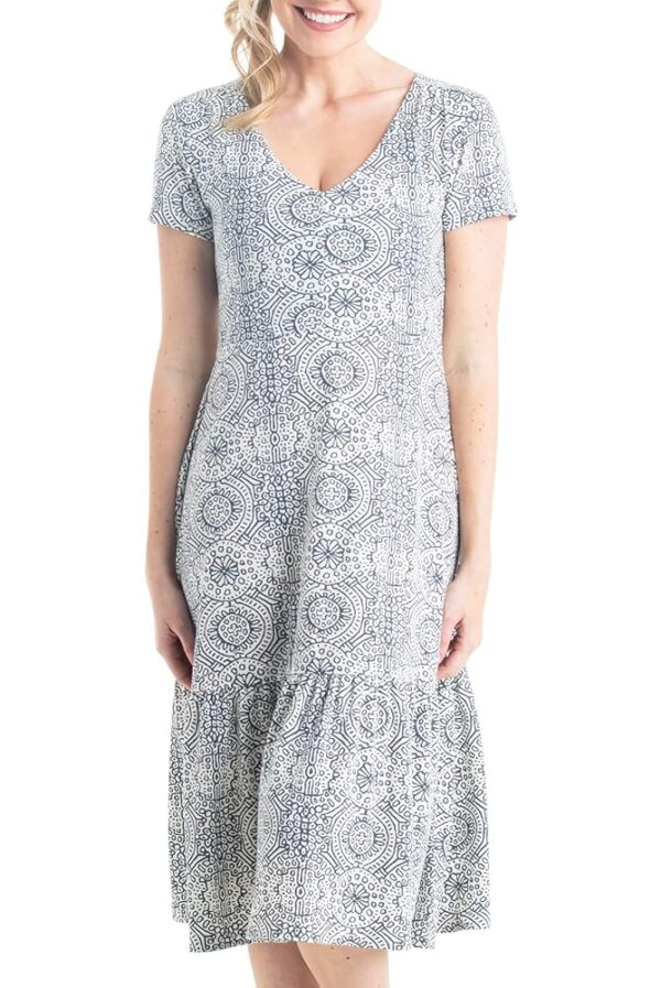 Legendary Whitetails Women's Printed Knit Midi Short Sleeve Dress