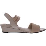 LifeStride Womens Yolo Taupe Wedge Sandals Shoes 9.5 Wide (C,D,W) BHFO 8262