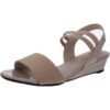 LifeStride Womens Yolo Taupe Wedge Sandals Shoes 9.5 Wide (C,D,W) BHFO 8262