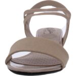 LifeStride Womens Yolo Taupe Wedge Sandals Shoes 9.5 Wide (C,D,W) BHFO 8262