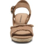 Lucky Brand Womens Mindra Tan Canvas Espadrille Heels 6.5 Medium (B,M) BHFO 0580