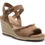 Lucky Brand Womens Mindra Tan Canvas Espadrille Heels 6.5 Medium (B,M) BHFO 0580