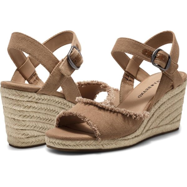 Lucky Brand Womens Mindra Tan Canvas Espadrille Heels 6.5 Medium (B,M) BHFO 0580