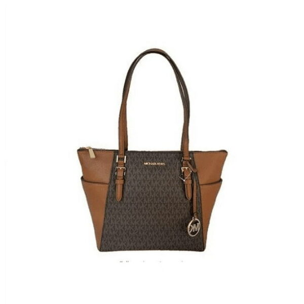 Michael Kors Charlotte Signature Large Top Zip Tote - Brown 35T0GCFT3B-847