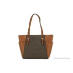 Michael Kors Charlotte Signature Large Top Zip Tote - Brown 35T0GCFT3B-847